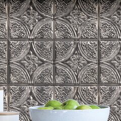 Inhome Metro Brushed Peel Stick Backsplash Tiles - Silver