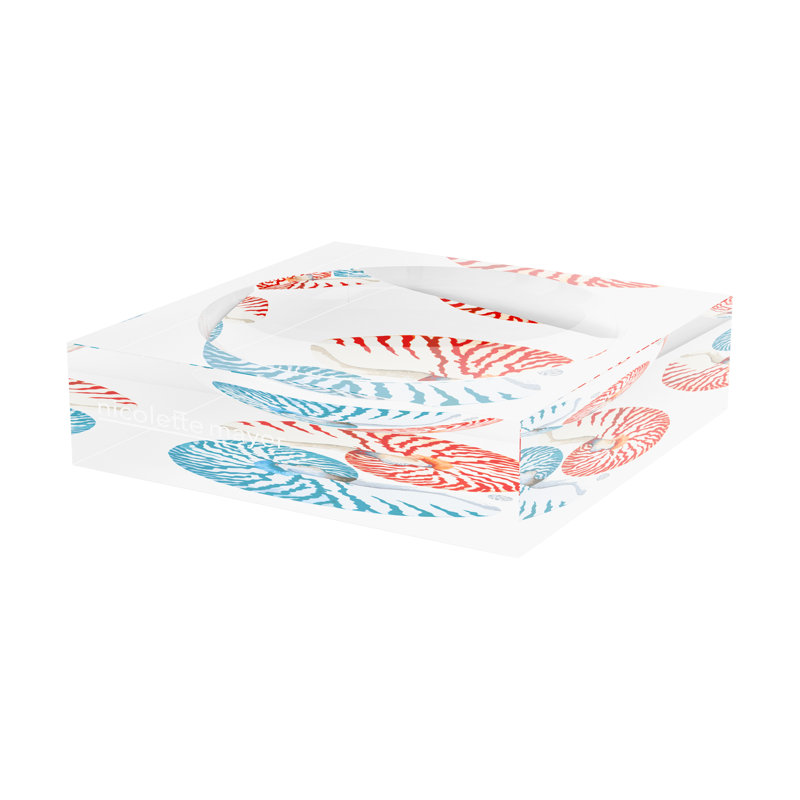 Vide-bonbons Nautilus en acrylique, L 6 po x P 6 po x H 2 po, Turquoise corail