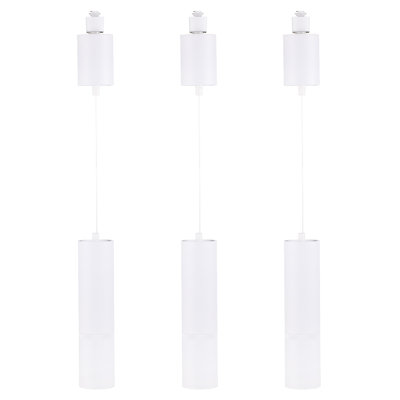 Luminaire suspendu avec rail rétractable 5ct., Compatible avec rail en H, 10W 800Lm, hauteur réglable, blanc