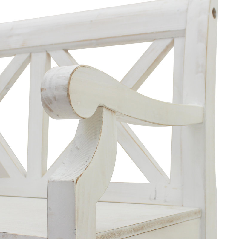 Banc en bois massif, Blanc