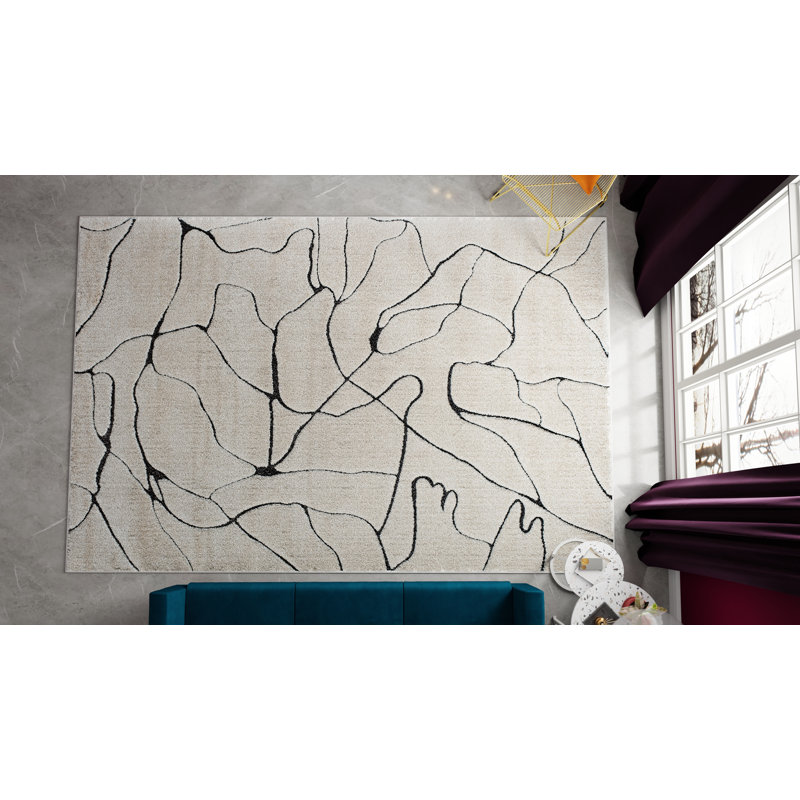 Tapis contemporain en marbre Cadence, Rectangle 2 pi x 4 pi