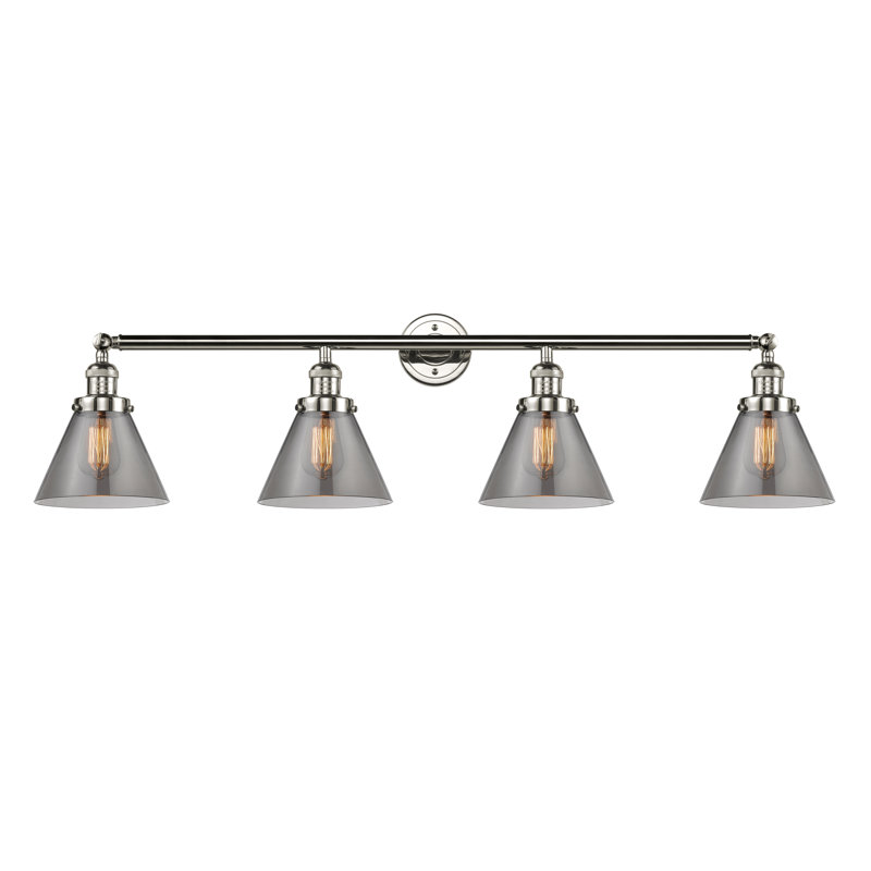 Gebhardt 4 - Light Dimmable Vanity Light, Smoked, Satin Gold, 6 Watt Vinage LED Bulb
