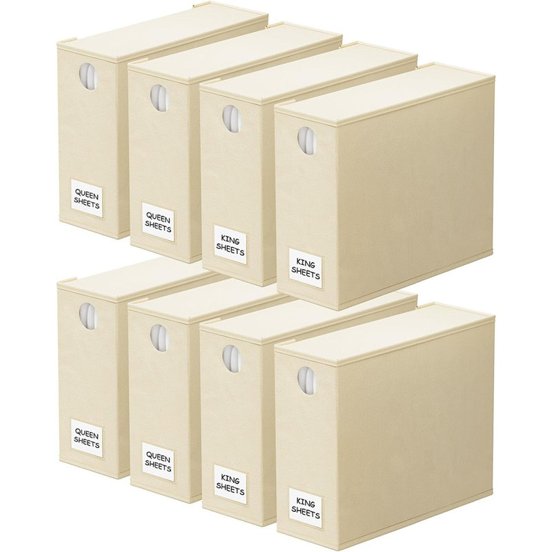 Organisateur de draps pliable pour placard à linge, contenant de rangement de grande feuille avec fenêtre