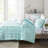 Full/queen Comforter In And Silver Metallic Embroidery Featuring Texture