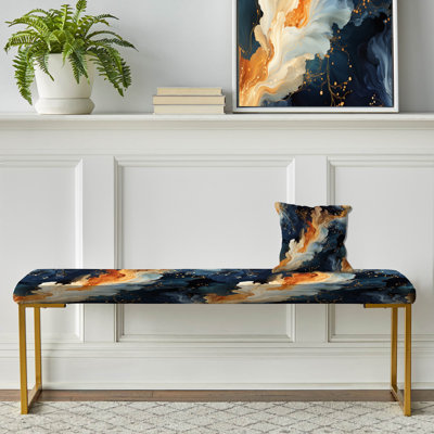 Banc rembourré or