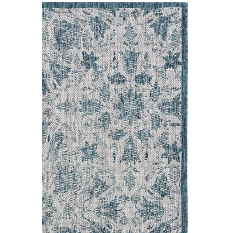 Tapis d'intérieur / extérieur à motif floral Berno, Rectangle 5 pi 3 po x 7 pi 7 po