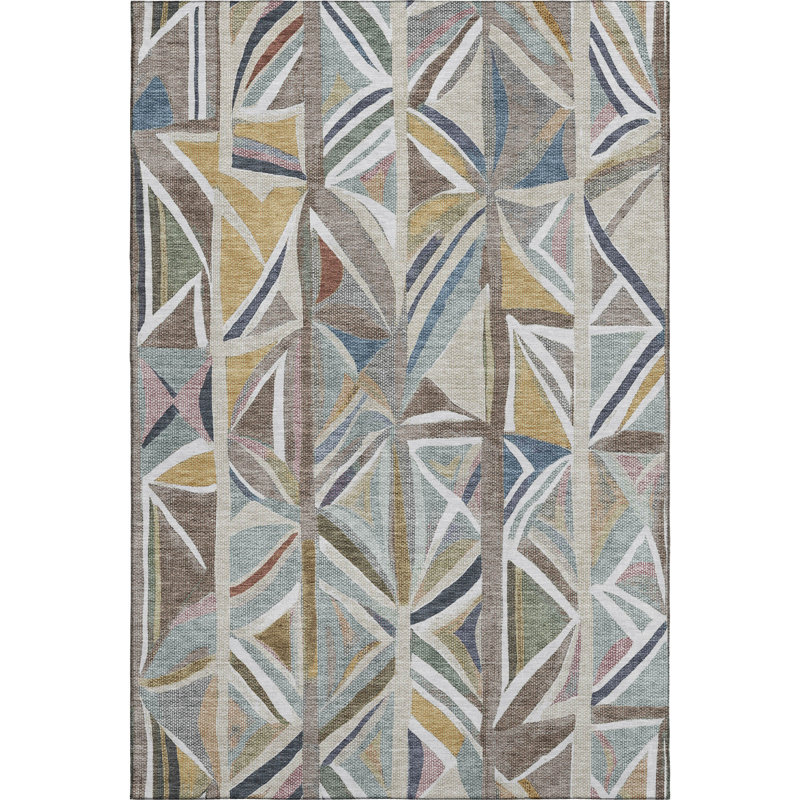 Premium Machine Washable Mayfield AMF2253 Geometric Rug, Taupe, 9' x 12'