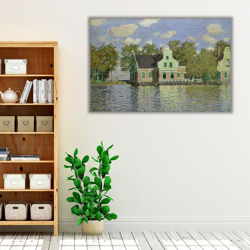 «The House on the River Zaan in Zaandam, 1871», reproduction d'art sur toile, H 32 po x l 48 po