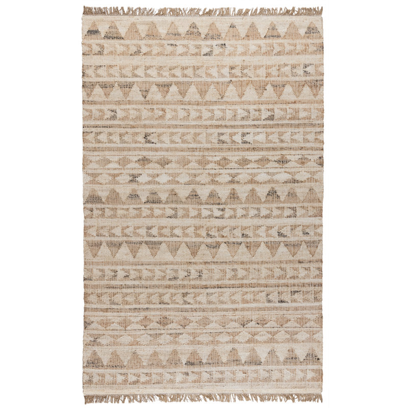 Camille Geometric Area Rug in Light Brown/Beige, Rectangle 2' x 3'