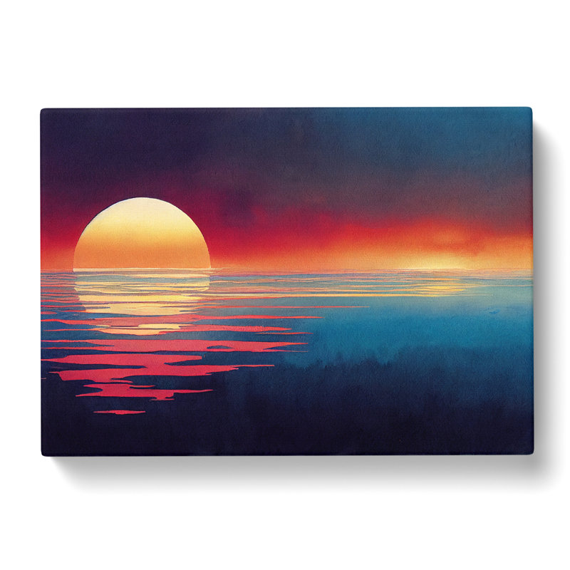 Flowing Sunset Seascape - Wrapped Canvas, 50cm H x 76cm W x 3cm D