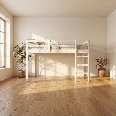 Lit mezzanine simple en bois d'hévéa massif l 42,5 po x P 78,6 po x H 44,3 po Inspirit