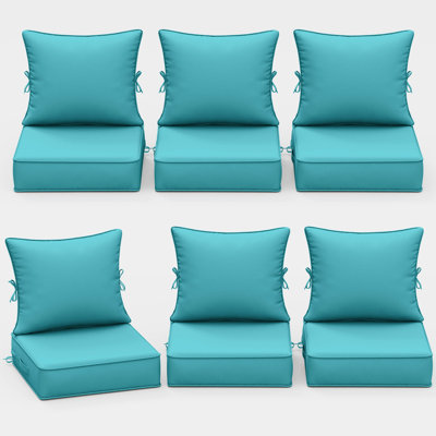 Outdoor Cushions 22X22X4 Patio Chair Cushions Indoor/Outdoor Seat And Back Cushion, Cushions Only (Set Of 6)