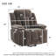 Upholstered Recliner With Cup Holders-337315882