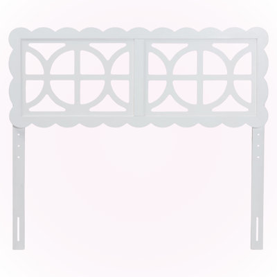 Bryn Queen Size Wood Headboard with Scalloped Frame in Geometric Cutout Decorative Panel by Ebern Designs