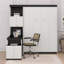 Lit escamotable double en bois avec bureau, tablettes et armoires de rangement