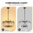 6-Light Black Glass Chandeliers 22.4 inch Drum Modern Chandelier Light Fixture Water Ripple Glass Chandeliers for Living Room, Dining Room, Bedroom, Kitchen, No Bulbs Included