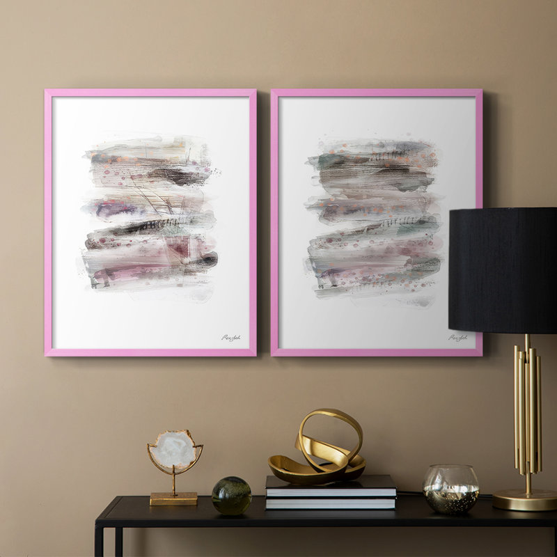 Impression encadrée Layers on Layers I-Premium - prêt à être accroché - aucun clou requis - aucun clou requis, Rose