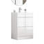 Ensemble de meuble-lavabo 24 po avec lavabo, meuble-lavabo à 2 tiroirs, armoire de salle de bain autoportante à assemblage rapide, système de fermeture en douceur, cuve en céramique à bords épais unique, conception sans poignée, blanc brillant