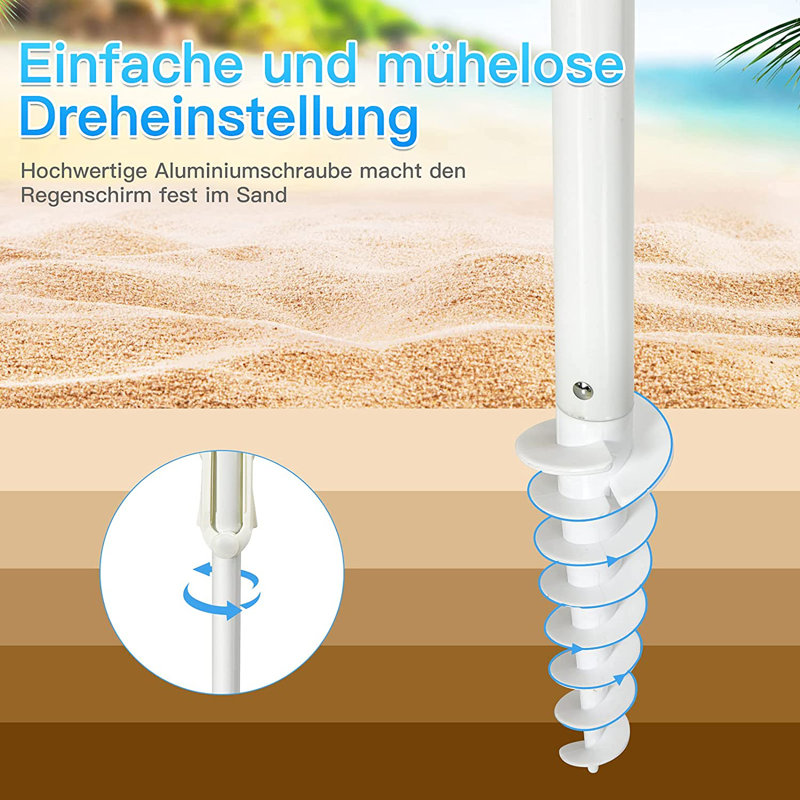 Mcgraw 220cm Beach Parasol