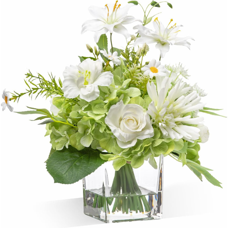 Arrangement floral rose, pivoine et lis