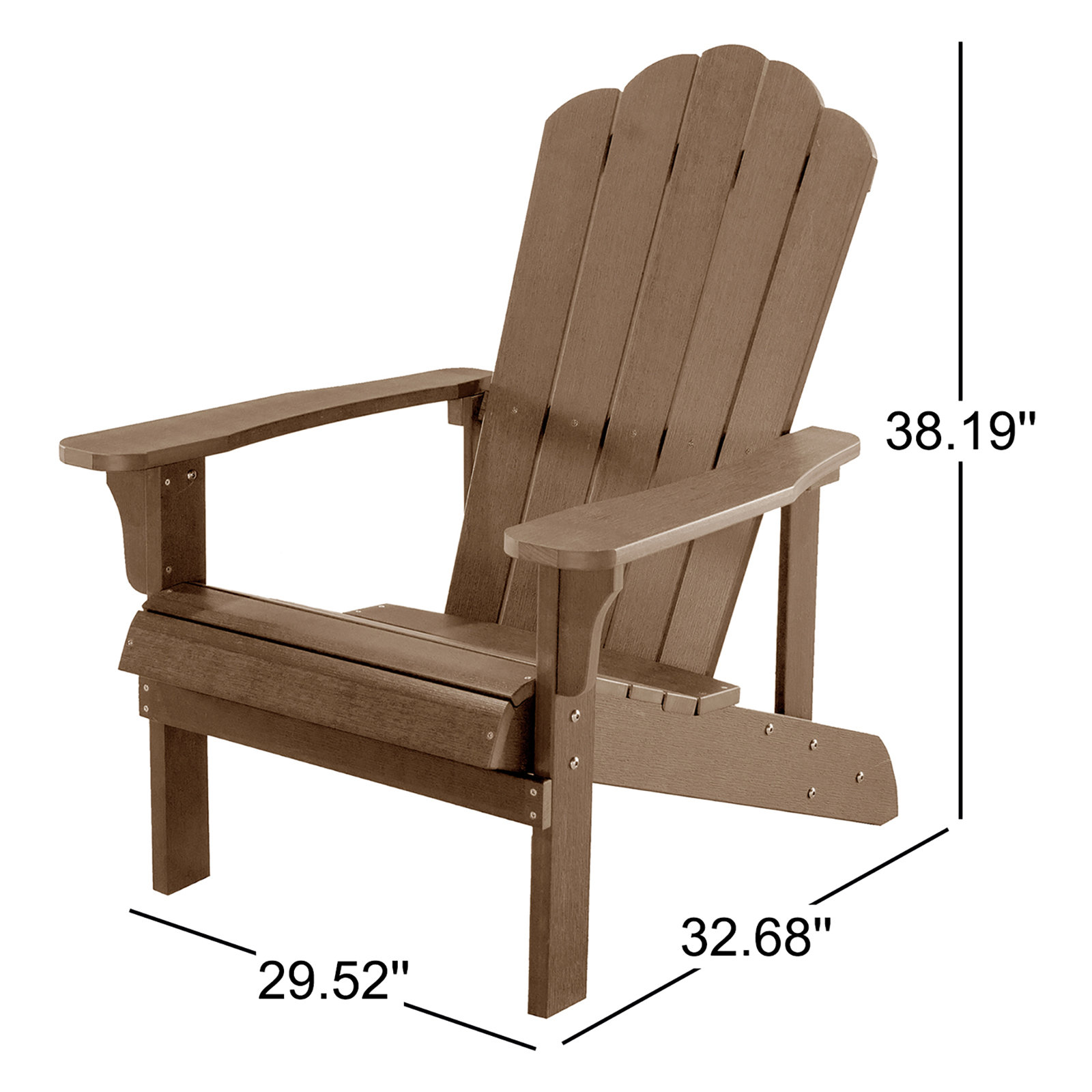 Clarence Outdoor Adirondack Chair, Brown