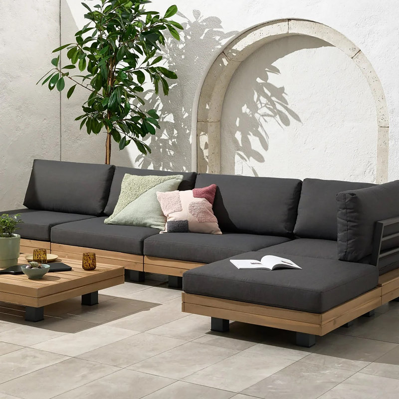 Veridian Acacia 4 - Person Modular Patio Conversation Set with Cushions