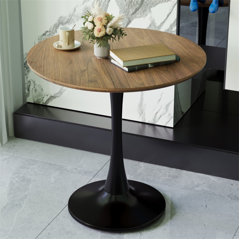 Bjarnheiður Pedestal Dining Table, White, White, 29.11" H x 23.61" W x 23.61" D