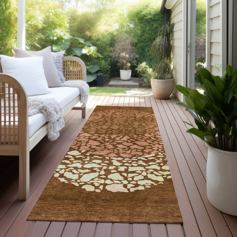 Abstract Indoor / Outdoor Rug, Runner 2'3" x 7'6"