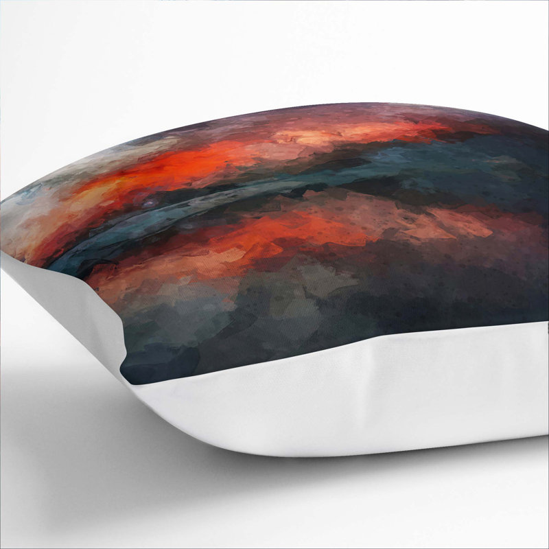 Abstract Square Throw Cushion, White, 40cm H x 40cm W x 15cm D