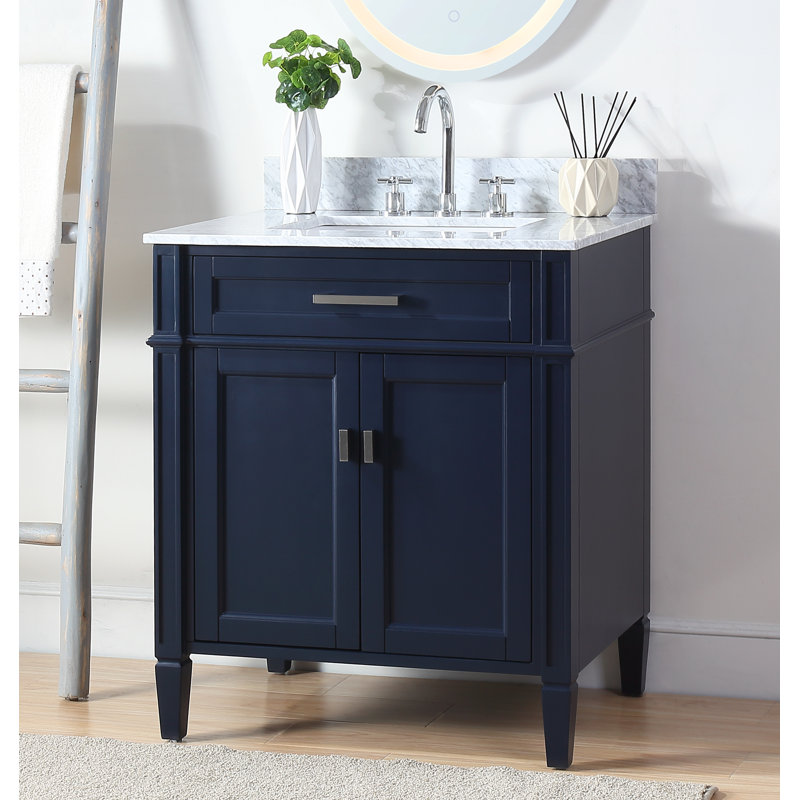 Ensemble de meuble-lavabo simple 30 po Guerrero, Bleu marine