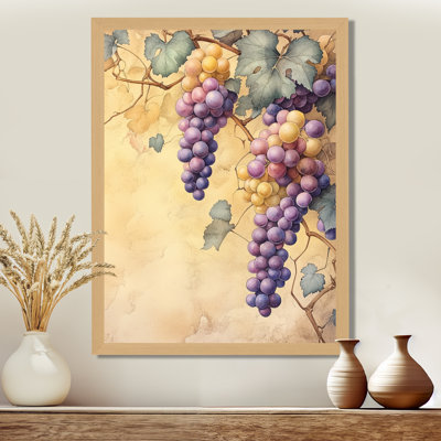 Vineyard Grapes in Autumn Light - Bar Picture Framed Wall Art