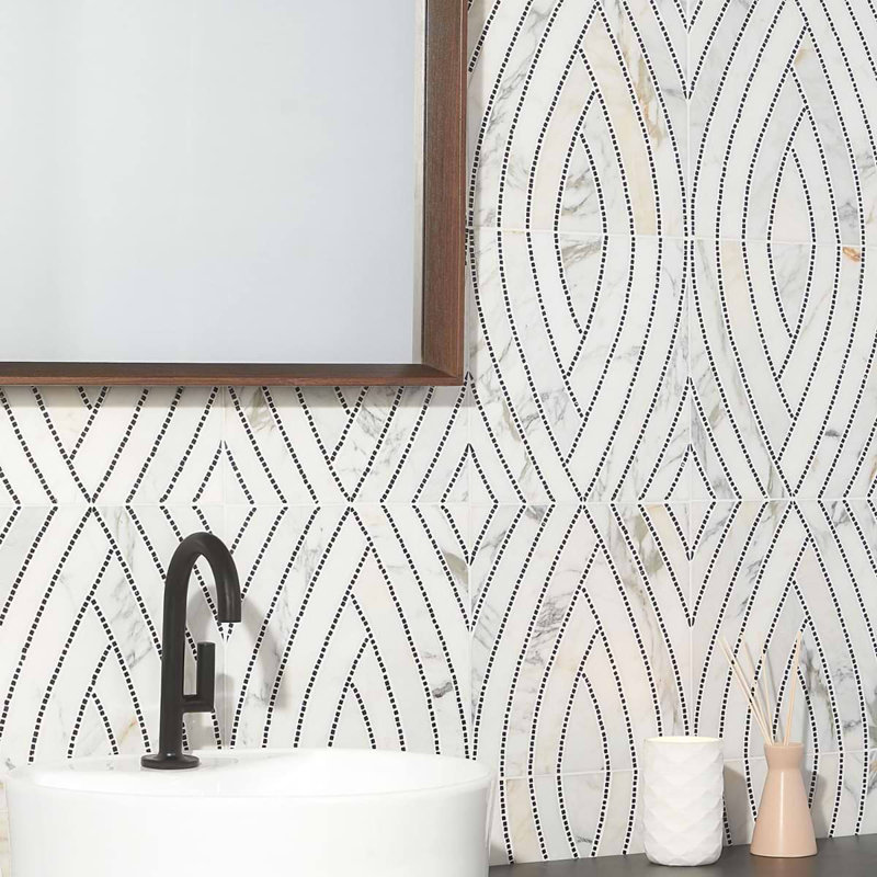 Krista Watterworth New Palm Beach 12x12 Polished Marble Mosaic Tile