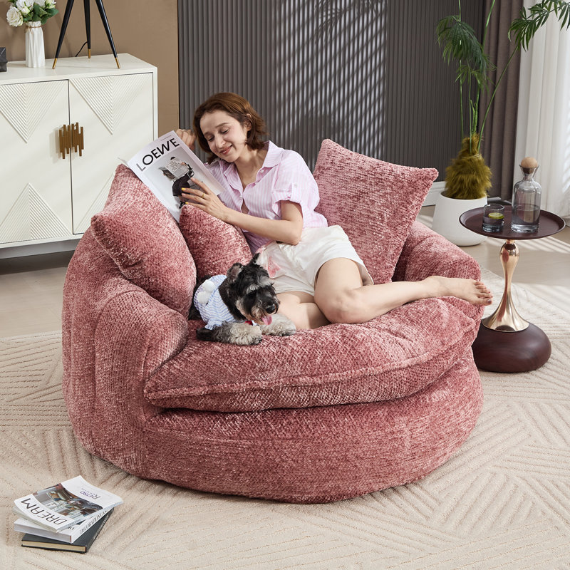 Fauteuil surdimensionné Boneless, Rose