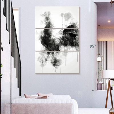 Coq Brampt noir et blanc