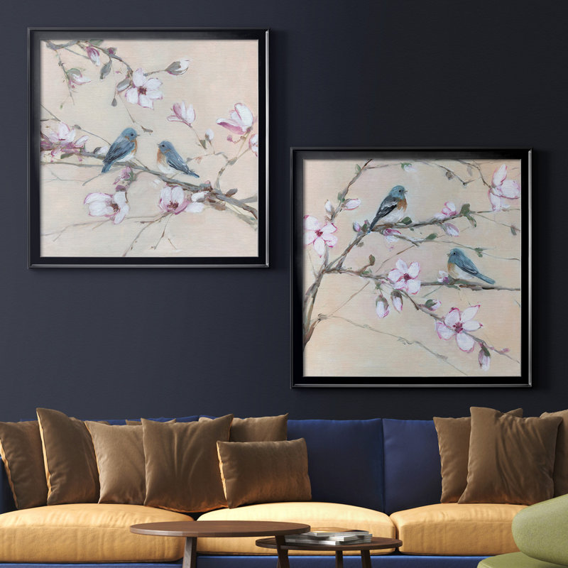 «Sweet Sounds of Summer I», ensemble de 2 reproductions d'art encadrées, H 34,5 po x l 69 po x P 1,5 po, Toile encadrée noire