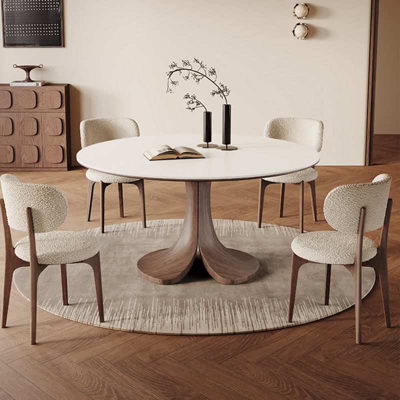 Table de salle à manger ronde haut de gamme, H 29,5 po x L 47,2 po x l 47,2 po