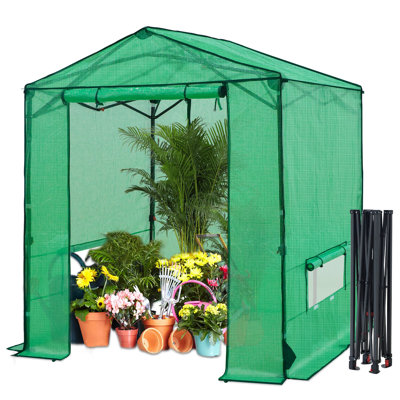 6 x 6 Heavy-duty Walk-in Hobby Greenhouse with Zippered Doors, Mesh Windows
