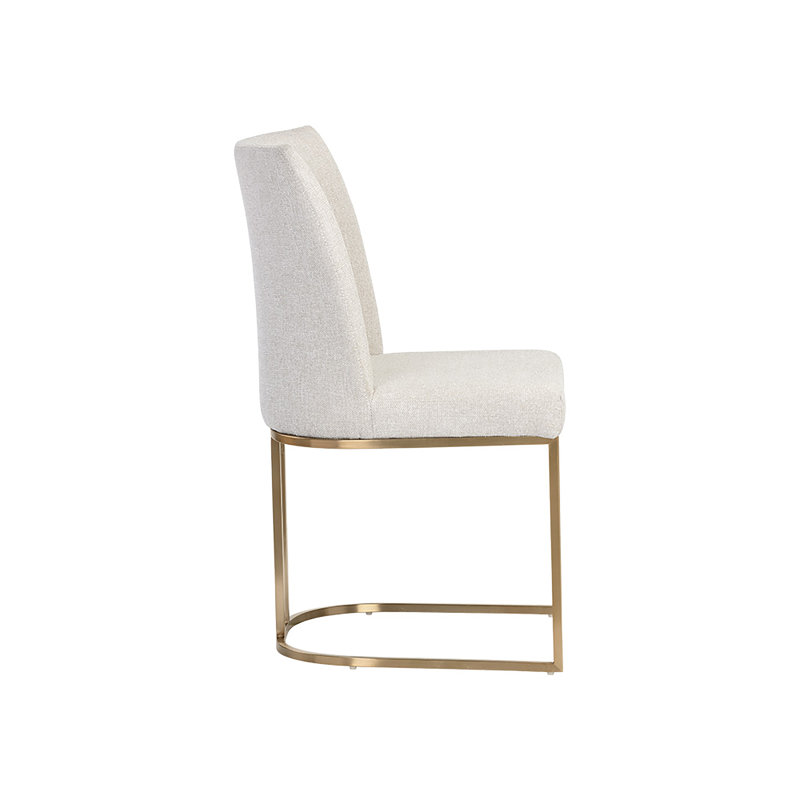 Rayla Upholstered Dining Chair, Cream Performance Basketweave