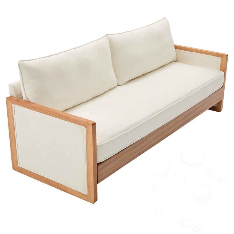 Canapé 3 places avec coussins, Beige