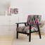Fauteuil d'appoint Mid-Century rembourré en velours Retro Abstract Drops-135416772-122510906