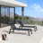 Outdoor Oversized Patio Chaise Pool Lounger Aluminum Frame With Side Table And Wheels-1454695293