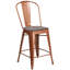 Tabouret de bar ou de comptoir en métal Marian avec dossier et siège en bois Marian-2101696429-2048051852-2127243145