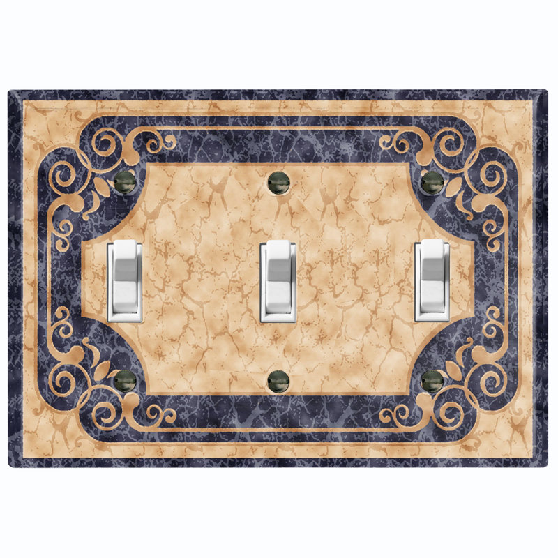 Élégant tapis noir à motif de tapis à 3 bandes murales