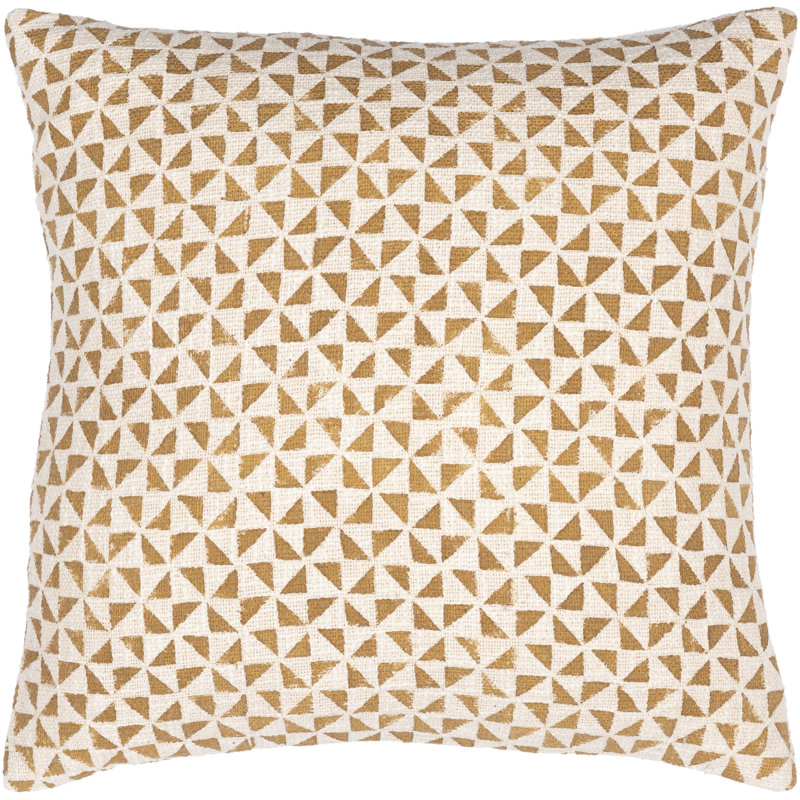 Coussin Zetta, Beige / Chameau, 18 po x 18 po, Housse de coussin seulement - sans coussin