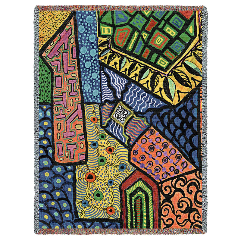 Pure Country Weavers Overview Blanket by Helen Kiebzak - Abstact Art - Gift Tapestry Throw Woven from Cotton - Made in The USA (72x54)