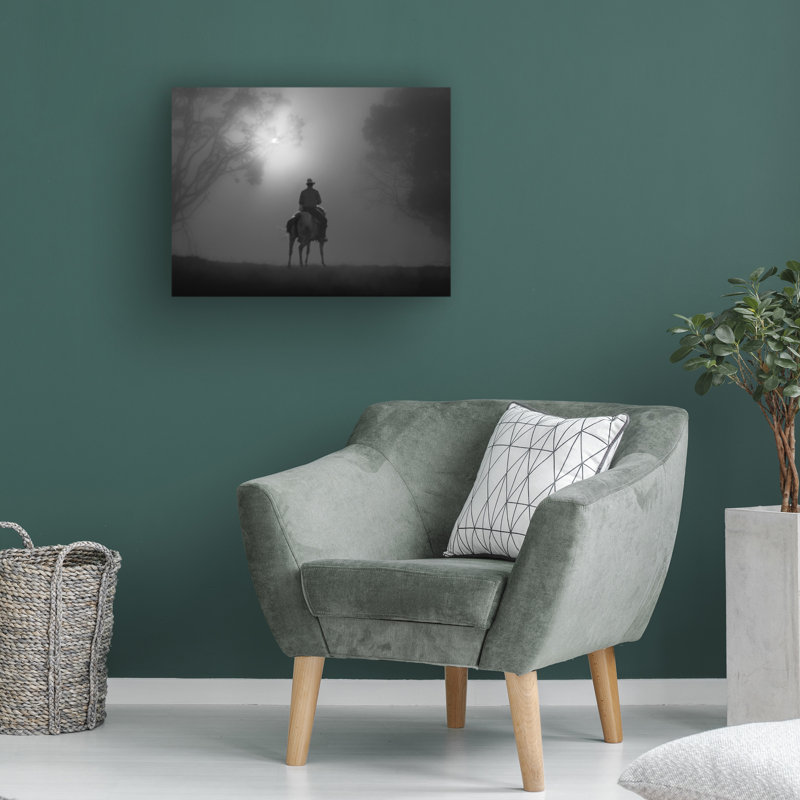 Art sur toile Frank Ma Riding In Dawn Mist, H 24 po x l 32 po