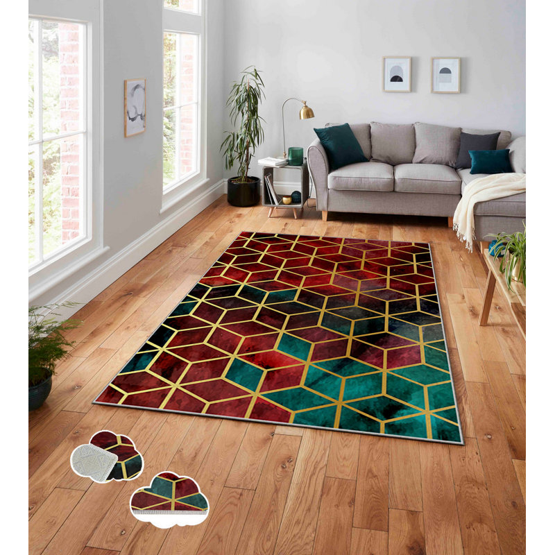 Geometric Indoor Rug, Rectangle 5'3" x 7'7"