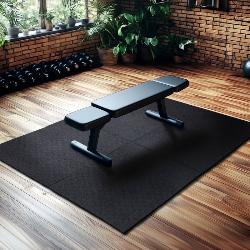 Tapis de gymnastique robuste antidérapant en caoutchouc robuste multi-usage 2 pi x 3 pi