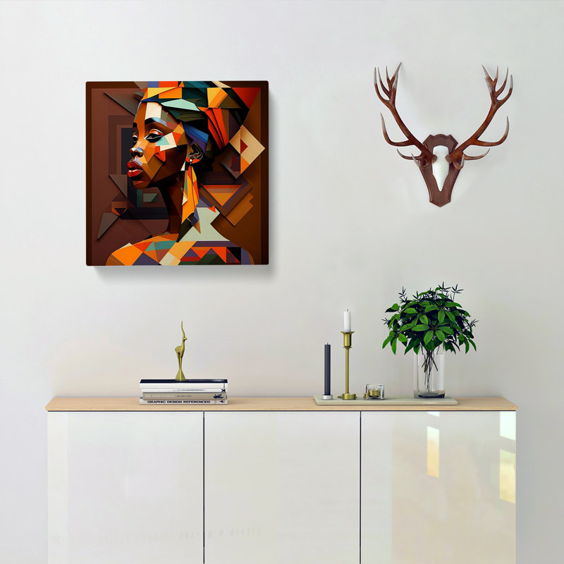 African Woman Cubism No.1 - Wrapped Canvas, 50cm H x 50cm W x 3cm D