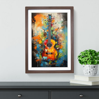 Guitar Gestural Art - Framed Print